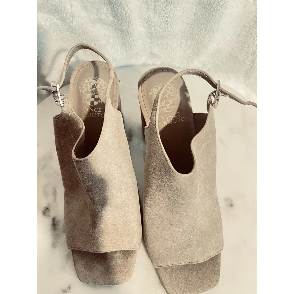 Vince Camuto Women's 8.5 Tan Leather Stiletto Heels Slip‑On Pumps NWOB - Picture 9 of 10